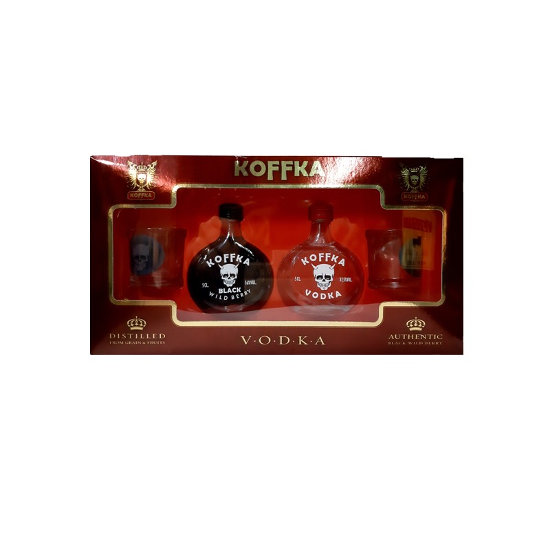 Estuche Mini Vodka Koffka+2 Vasos